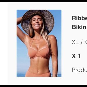 Ribbed Sunburst rib halter underwire bikini